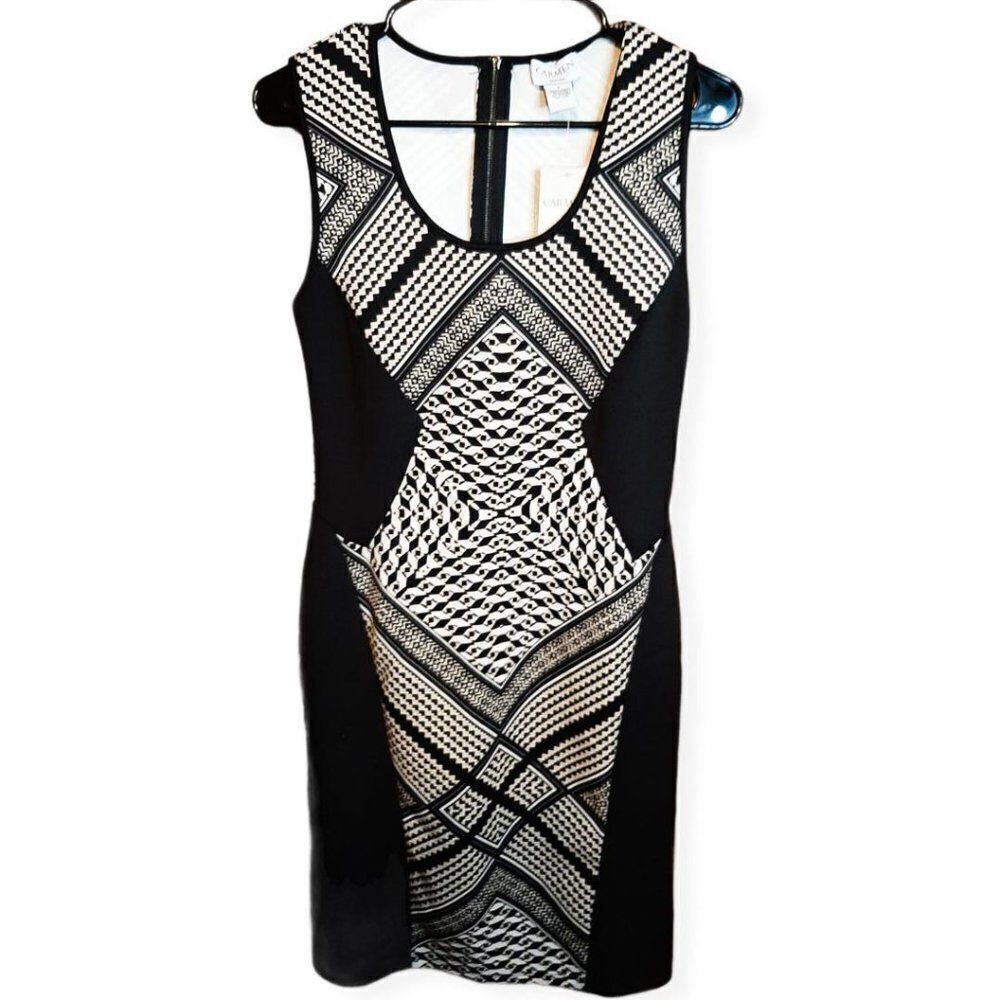 Carmen Marc Valvo Tribal Bodycon Dress NWT